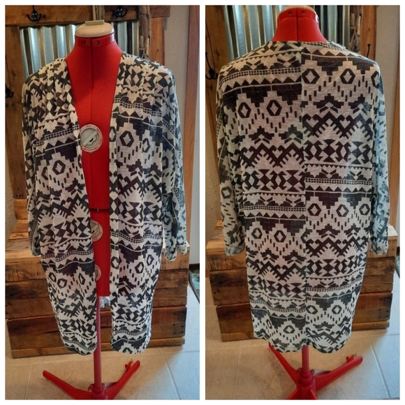 Aztec open front kimono coverup M Eyeshadow - Picture 1 of 4